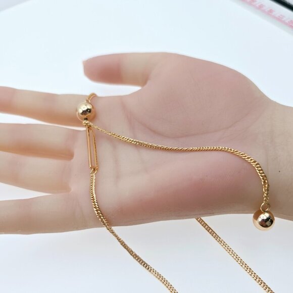 Modern Rose Gold Chain Necklace with Bar Accent, 17.7 Inch Design, XPNL0027 - Picture 12 of 12